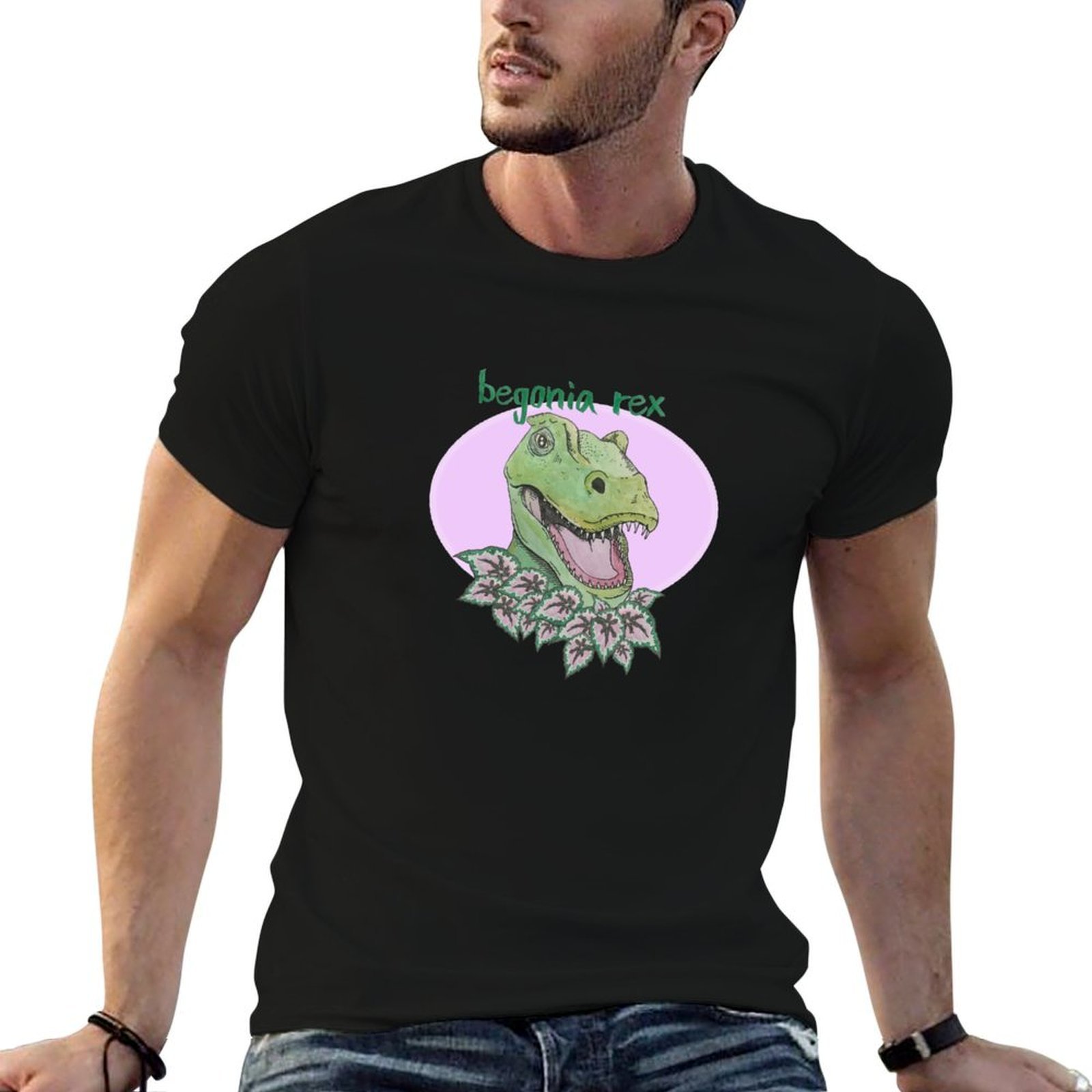Begonia Rex - T rex begonia (roze) T-shirt, gepersonaliseerde
