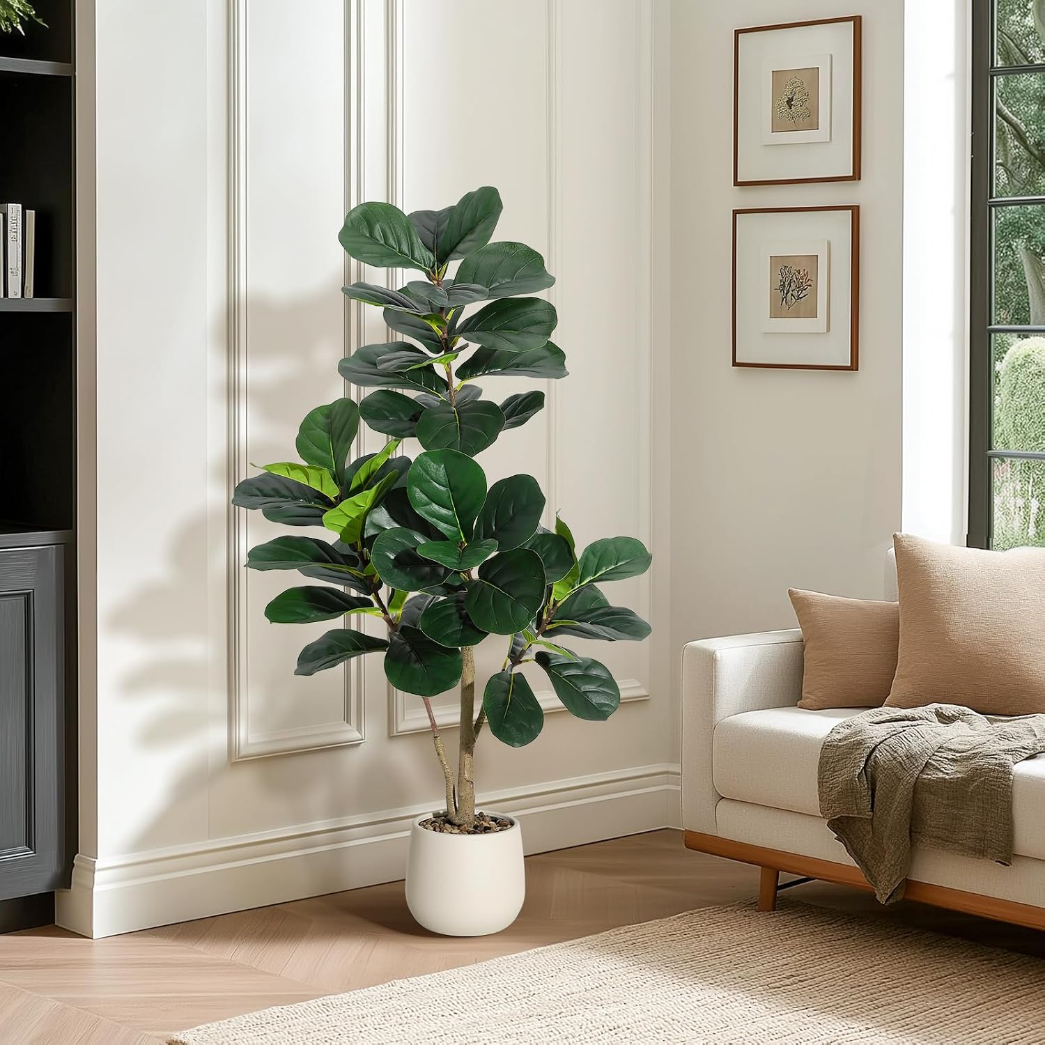 Ficus Lyrata Tree - 4 ft kunstmatige vijgenboom met 48