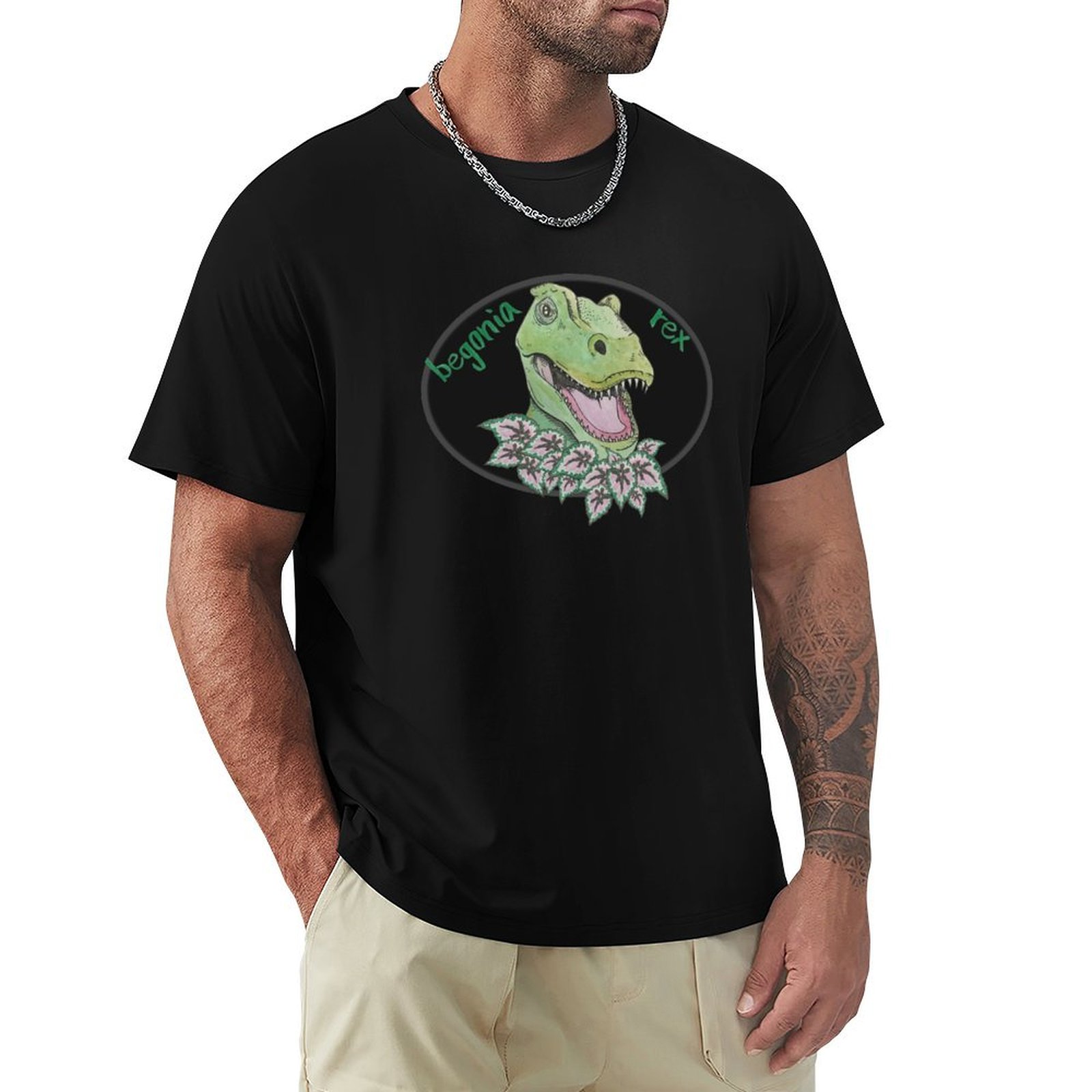 Begonia Rex - T rex begonia T-shirt heren T-shirts