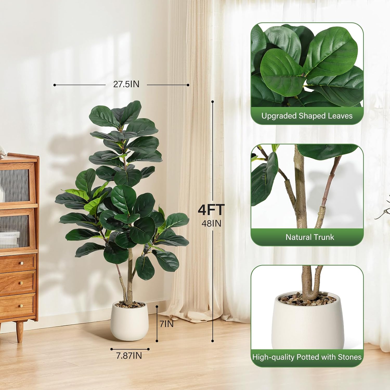 4 ft kunstmatige vijgenboom me - Ficus Lyrata Tree recensie en prijs
