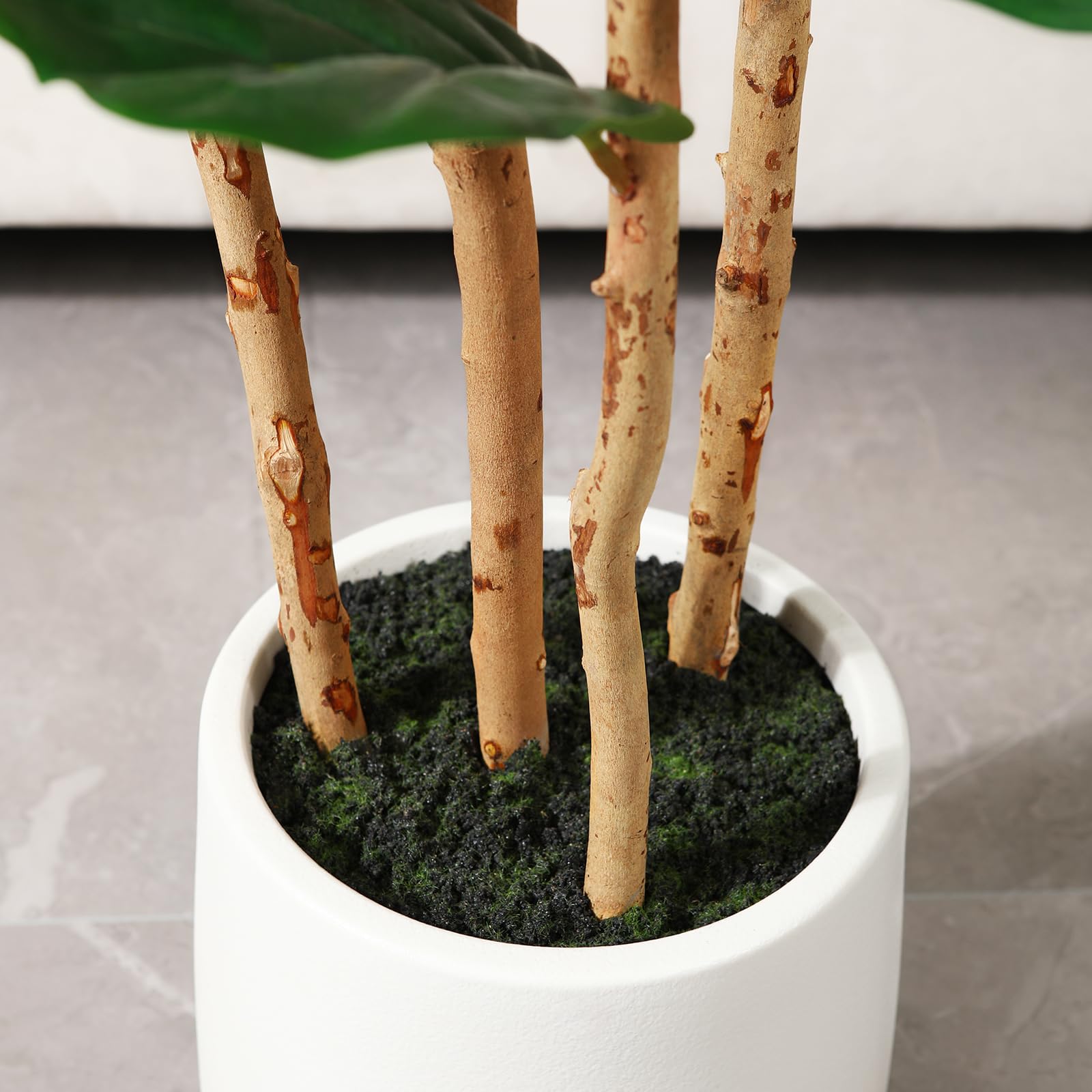 Kunstmatige vijgenboom met wit - Ficus Lyrata Tree recensie en prijs